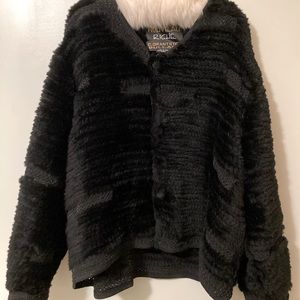 Authentic fur black sweater